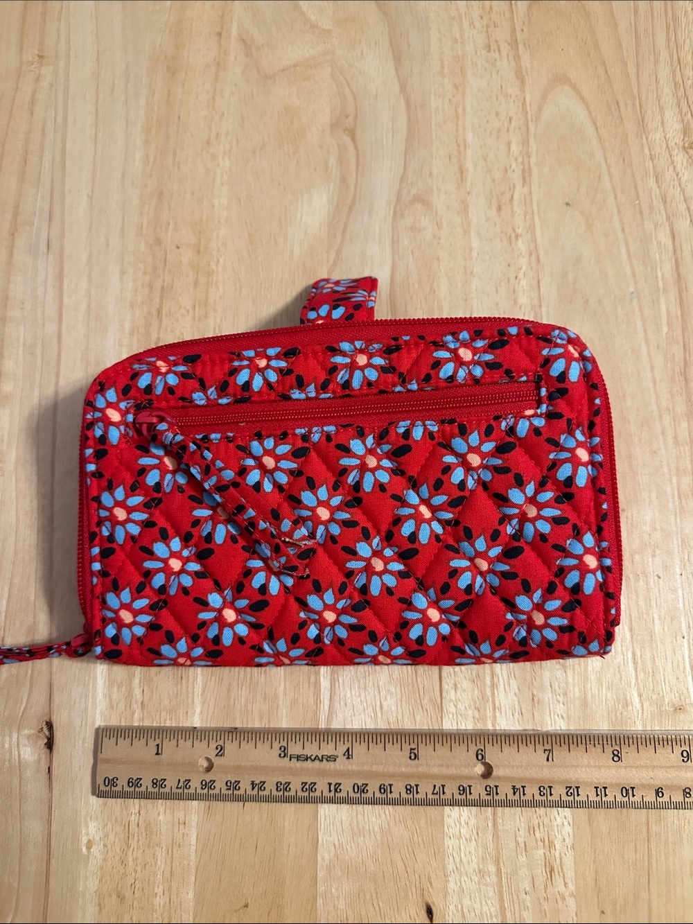 Vera Bradley Red Quilted Floral Wristlet Wallet